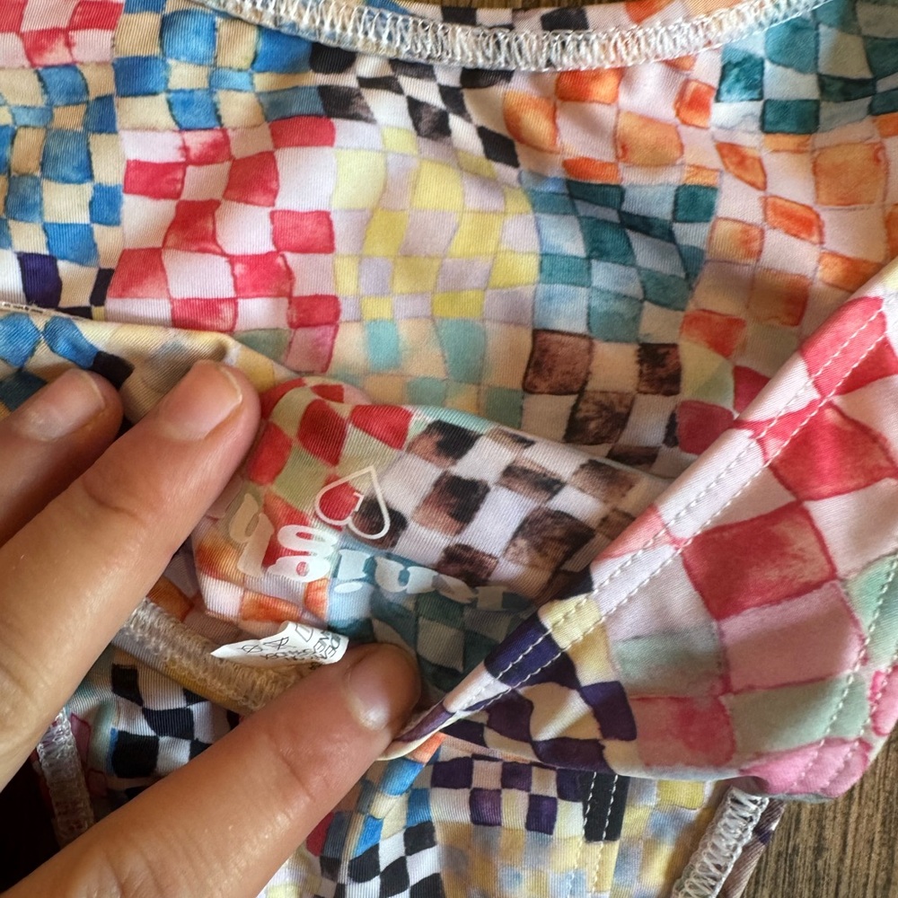 Colorful Checkered Bikini Set - Picture 2 of 3